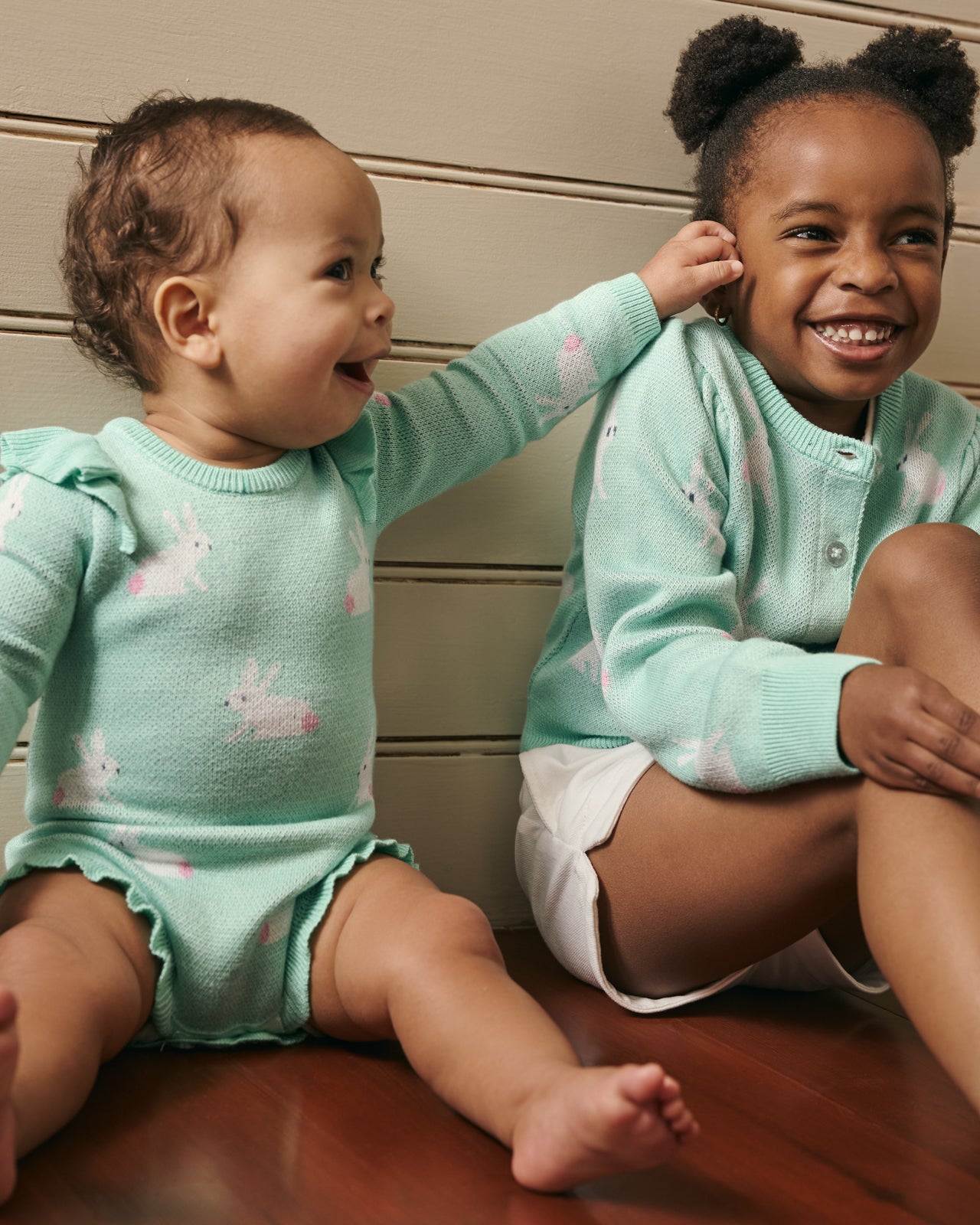 Blush Bunnies Sweater Bubble Romper - Image 3