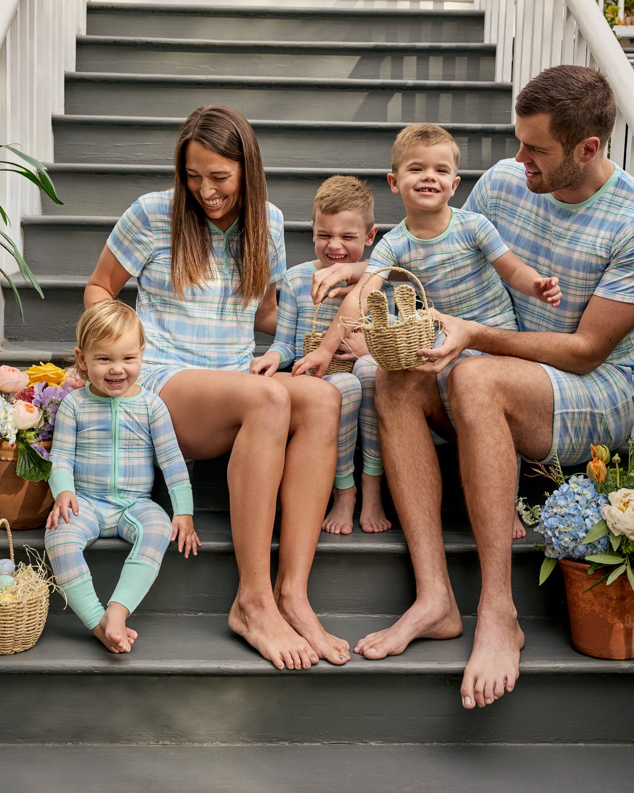 Springtime Plaid Two-Piece Pajama Set - Image 4