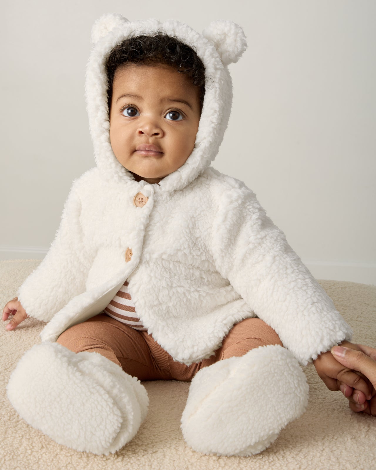 Soft White Sherpa Crossover Booties - Image 3