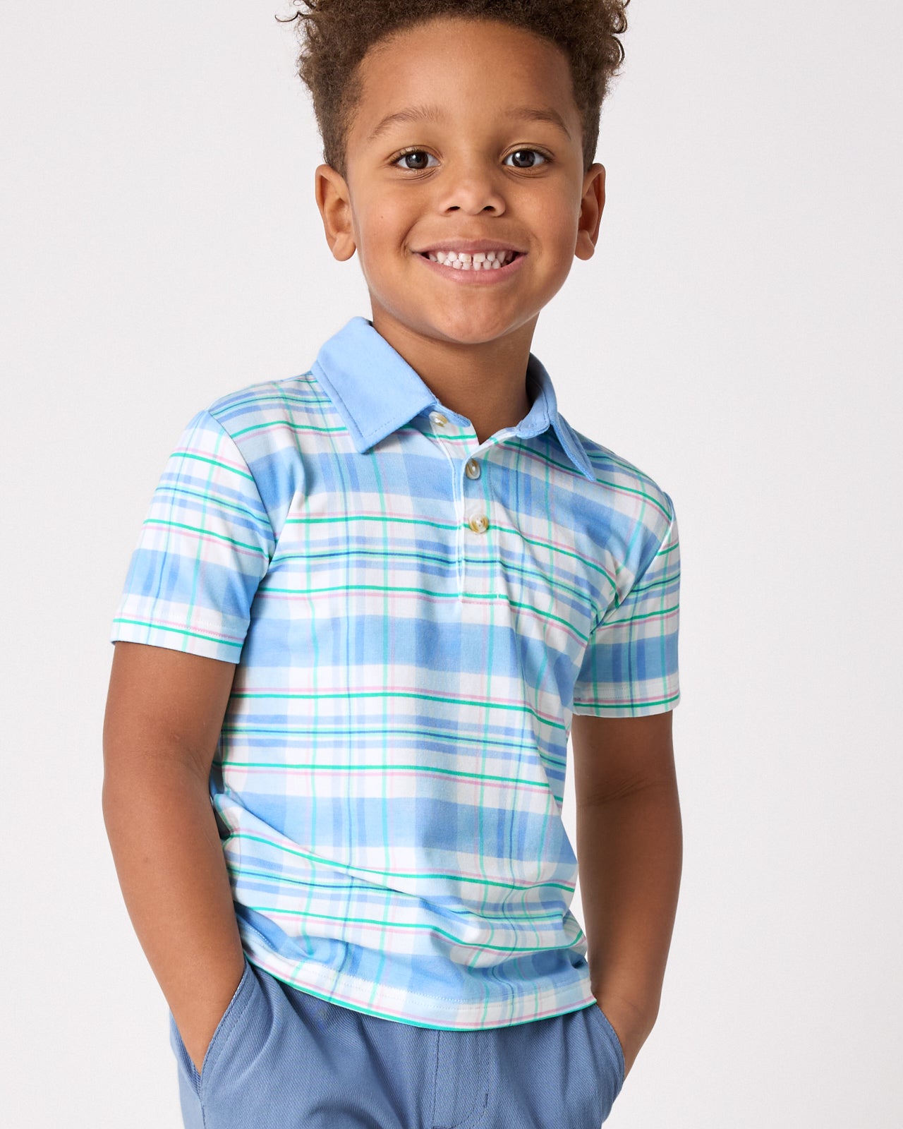 Springtime Plaid Polo Shirt