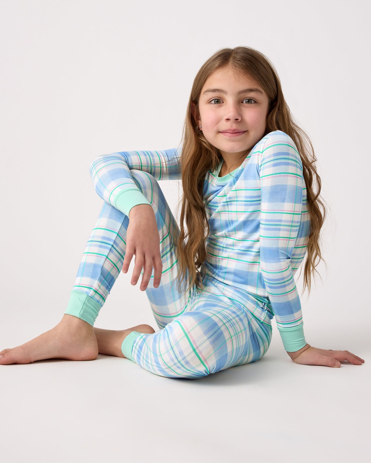 Springtime Plaid Two-Piece Pajama Set - Image 3