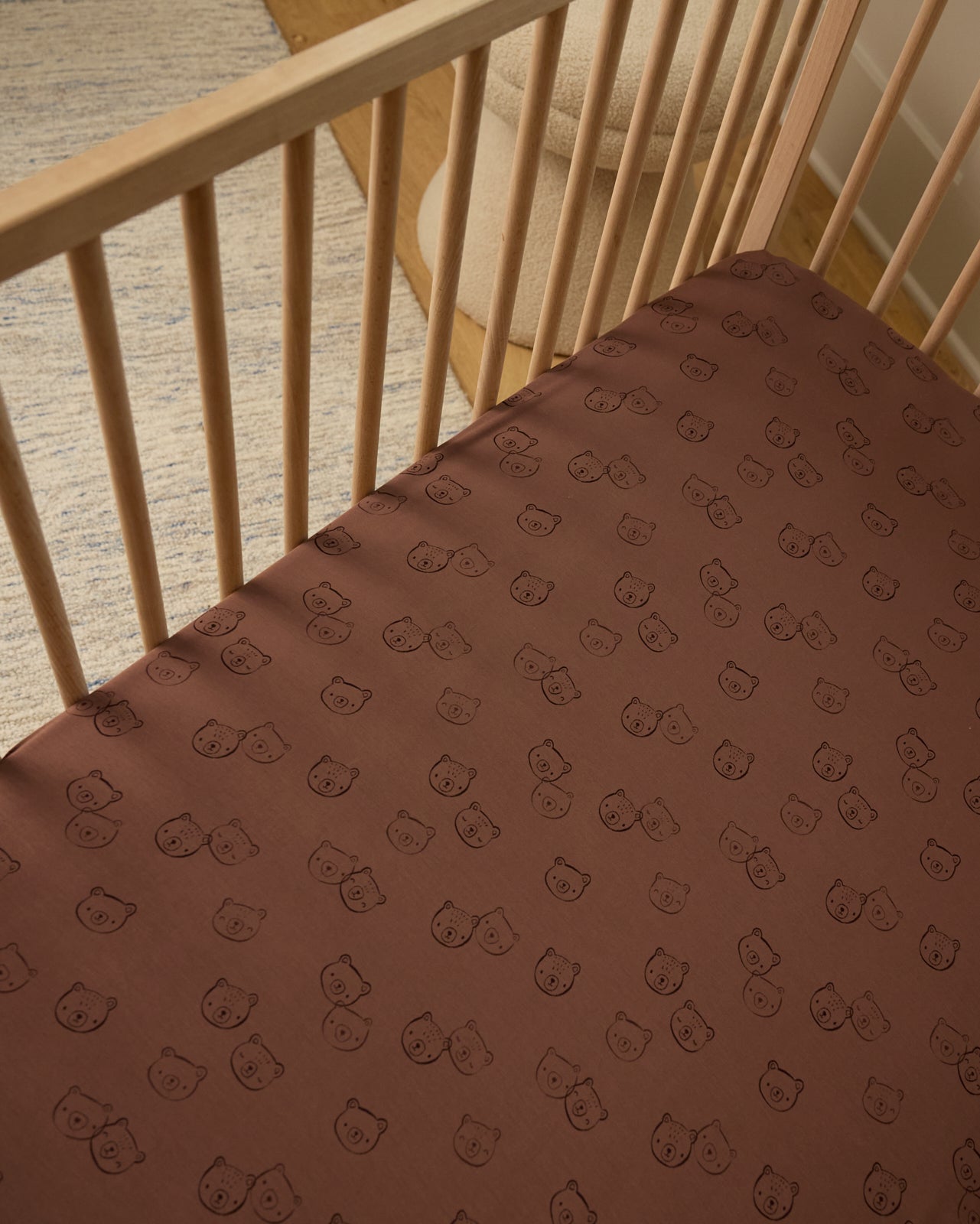 Teddy Tracks Fitted Crib Sheet