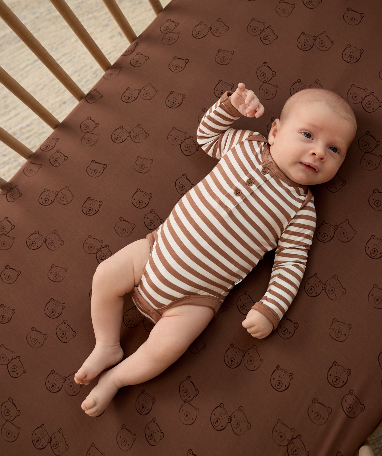 Teddy Tracks Fitted Crib Sheet - Image 2