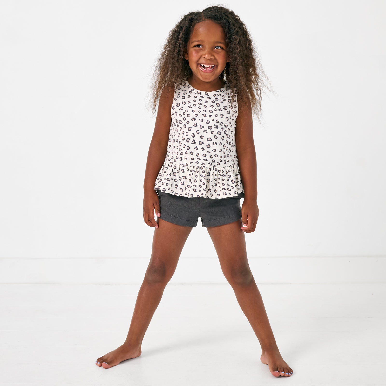 Washed Black Denim Shorts