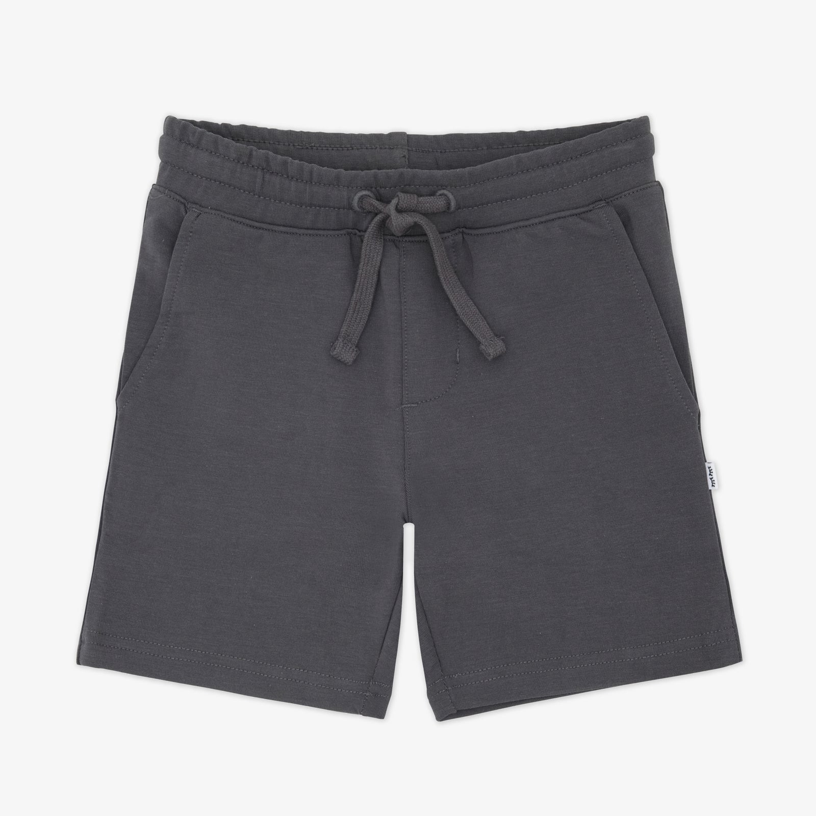Washed Black Drawstring Shorts - Image 2