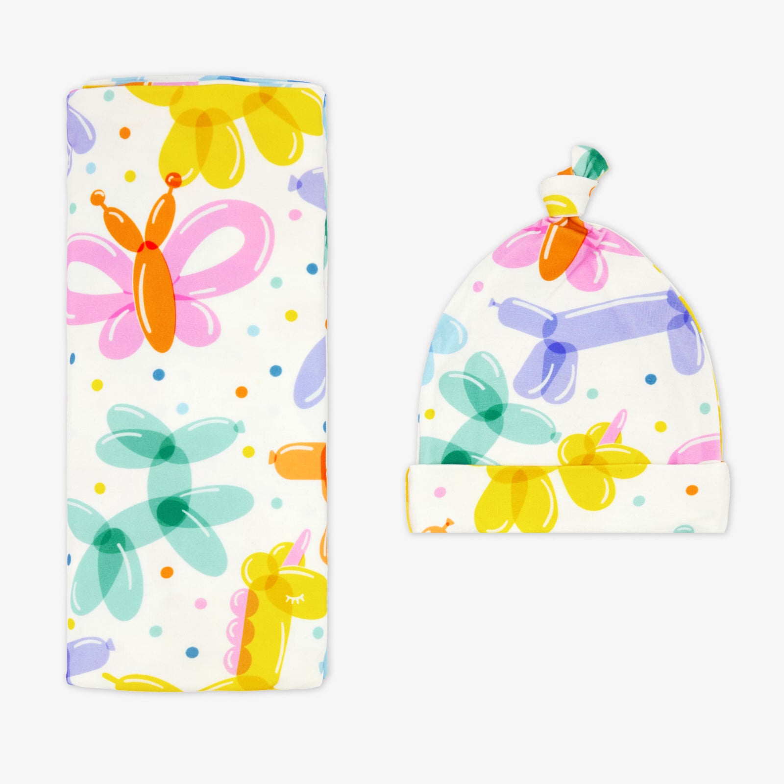 Balloon Bash Swaddle & Hat Set - Image 3