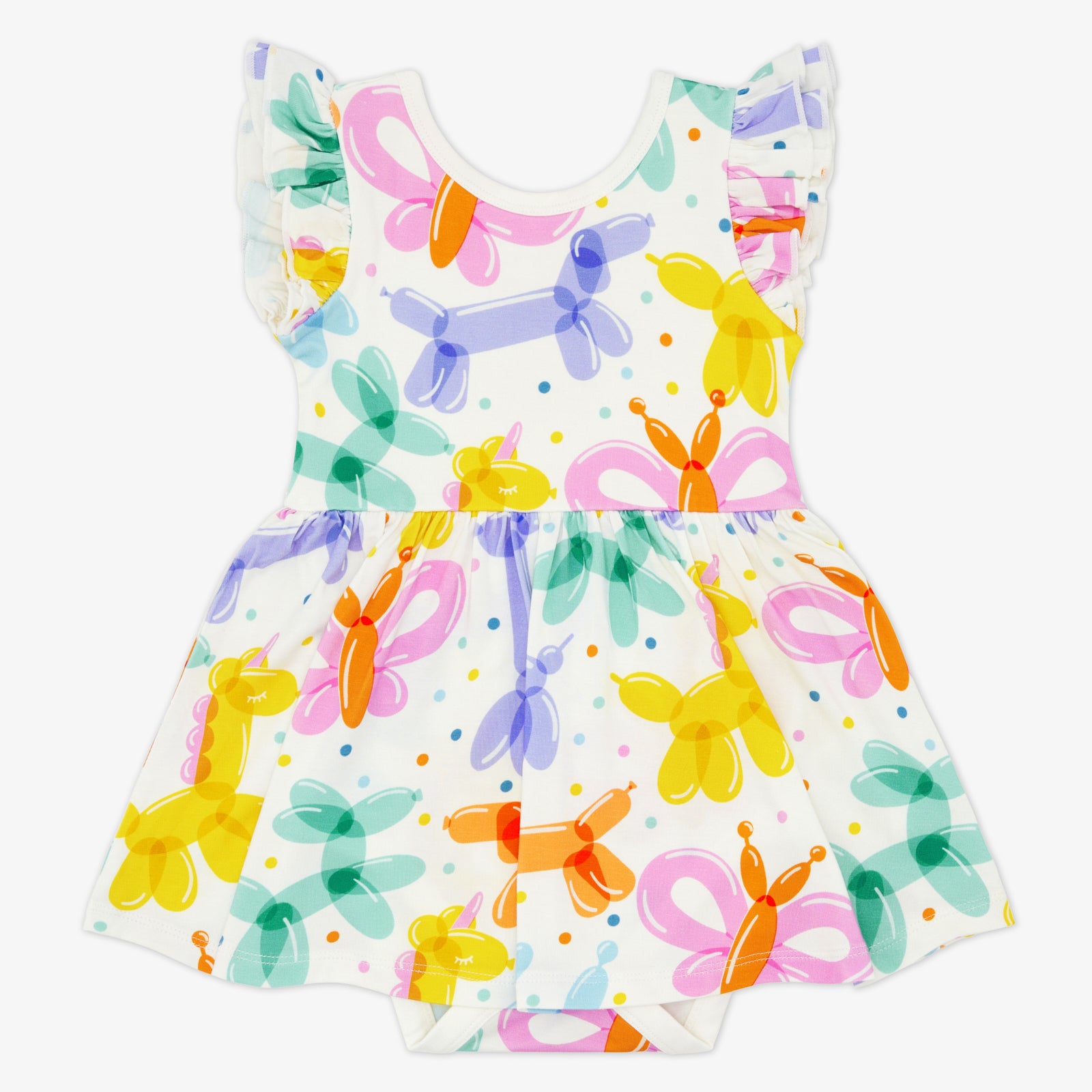 Balloon Bash Flutter Twirl Dress with Bodysuit - Image 3