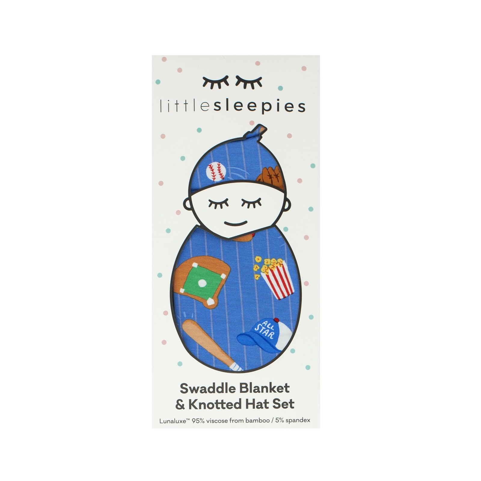 Blue All Stars Swaddle & Hat Set - Image 4