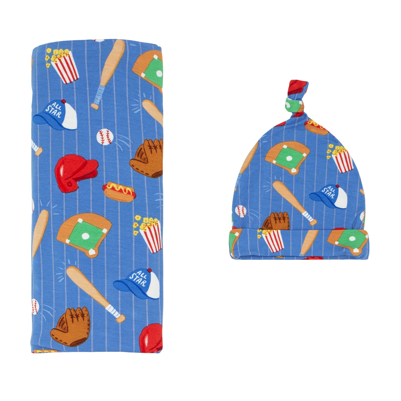Blue All Stars Swaddle & Hat Set - Image 3