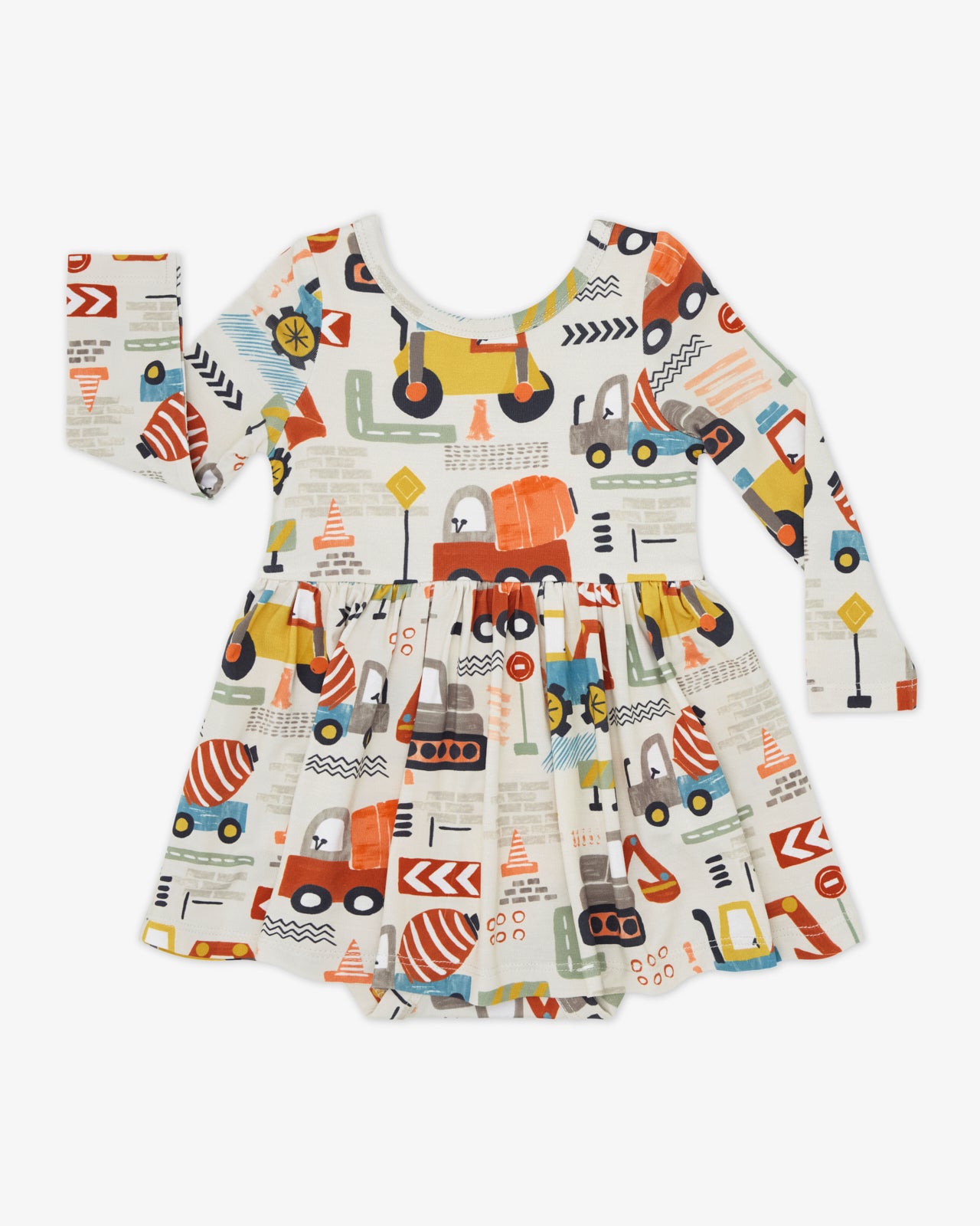 Mini Builders Skater Dress with Bodysuit - Image 4