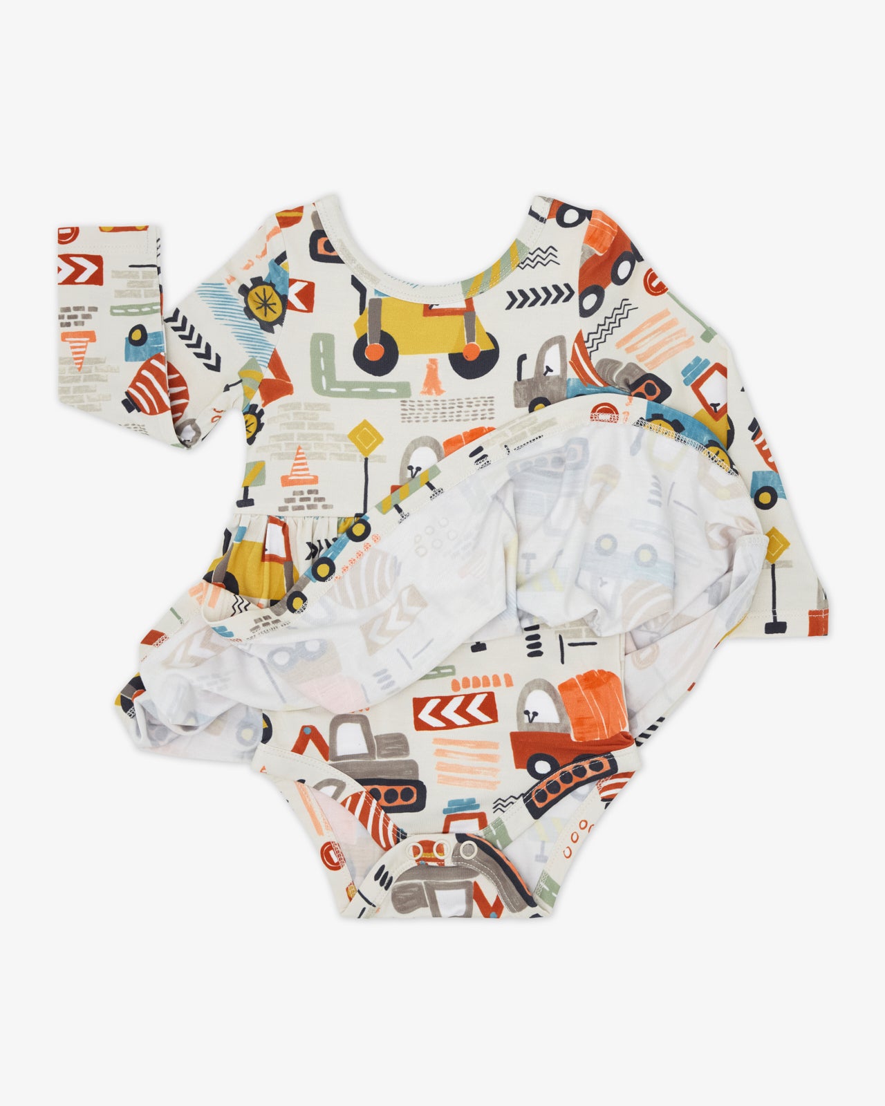 Mini Builders Skater Dress with Bodysuit - Image 5