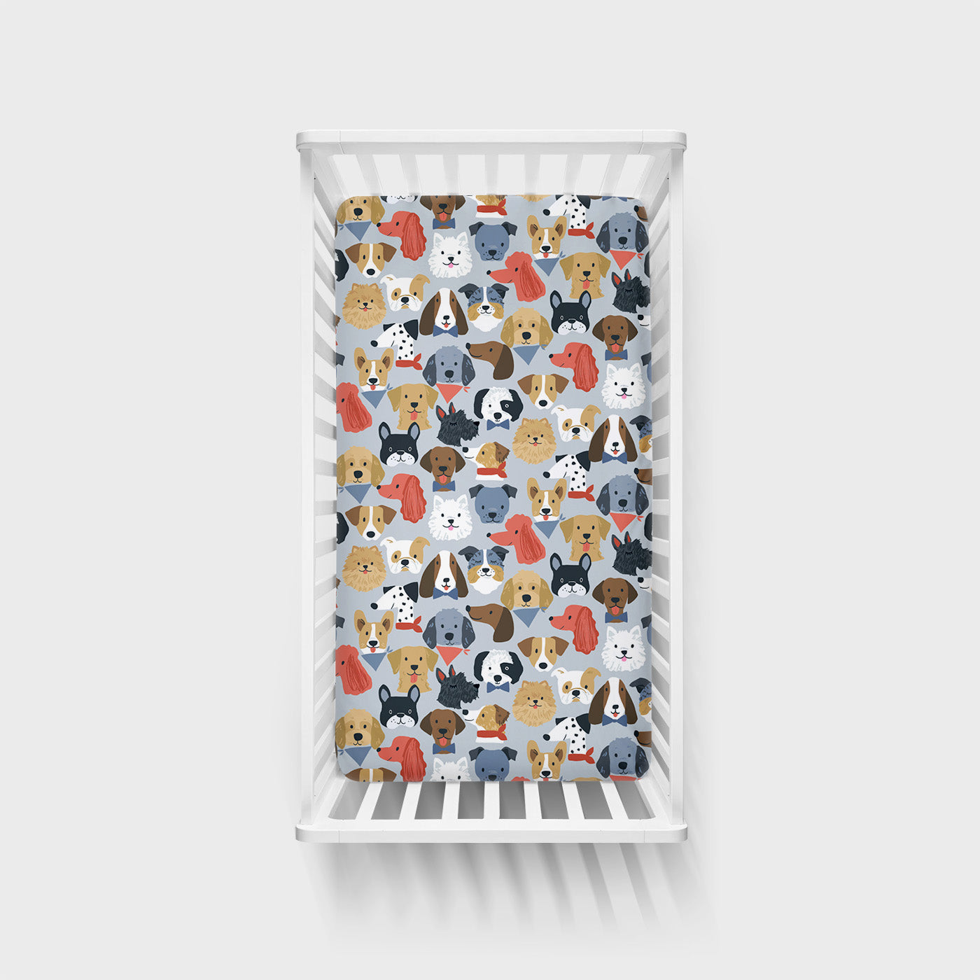 Gray Puppy Parade Fitted Crib Sheet - Image 2