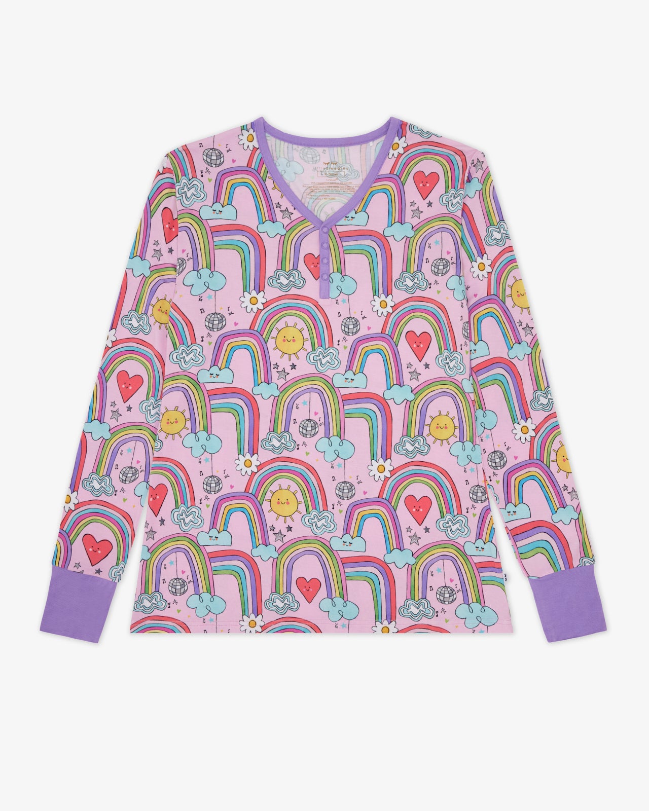 Disco Rainbows Women's Long Sleeve Pajama Top - Image 5