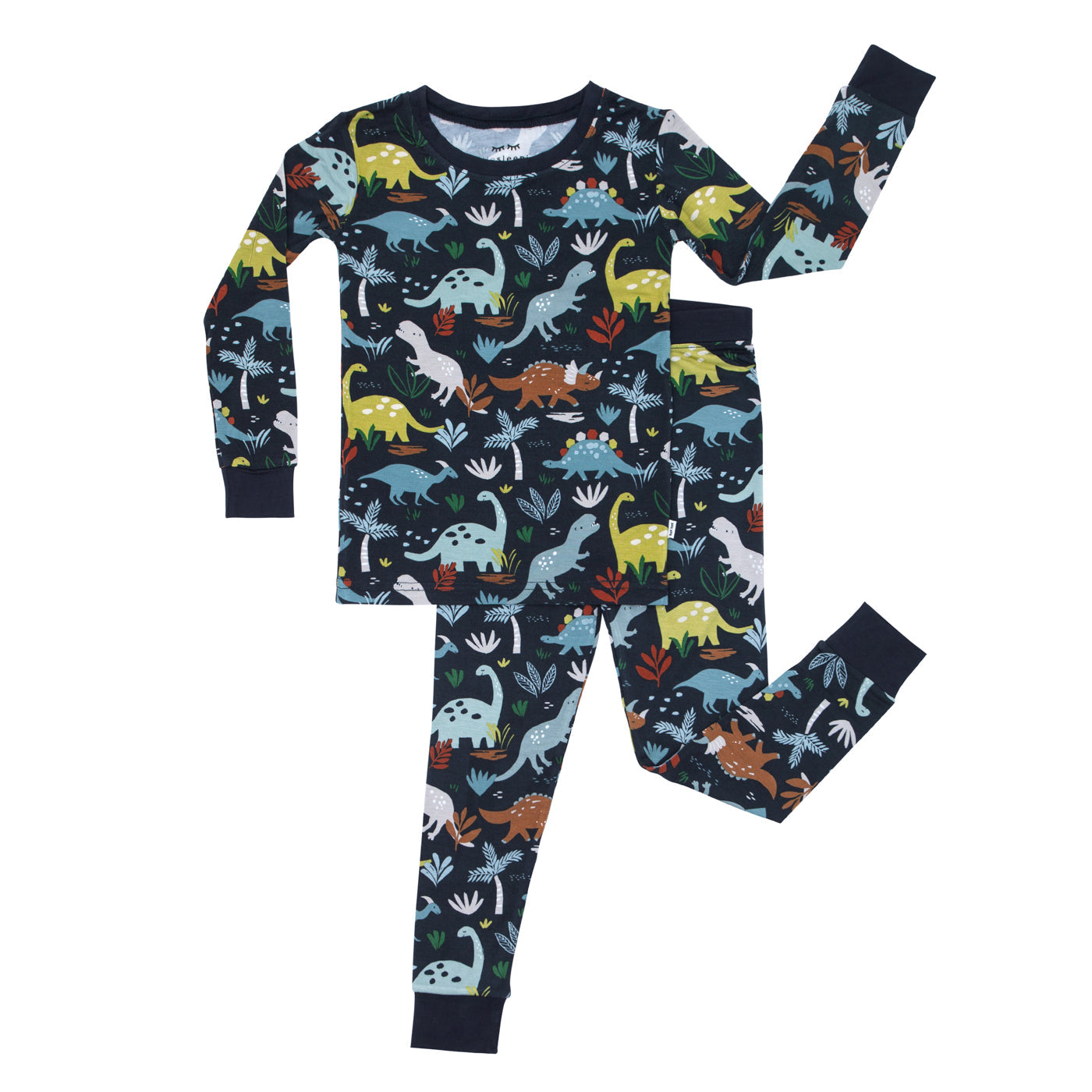 Navy Jurassic Jungle Two-Piece Pajama Set - Image 5
