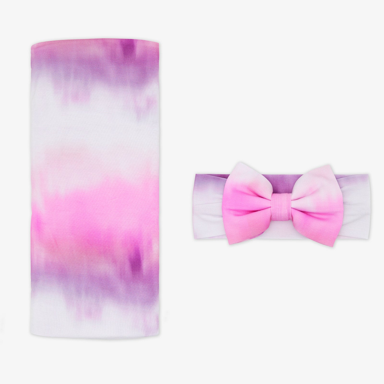 Pink Cosmic Mist Swaddle & Luxe Bow Headband Set - Image 3