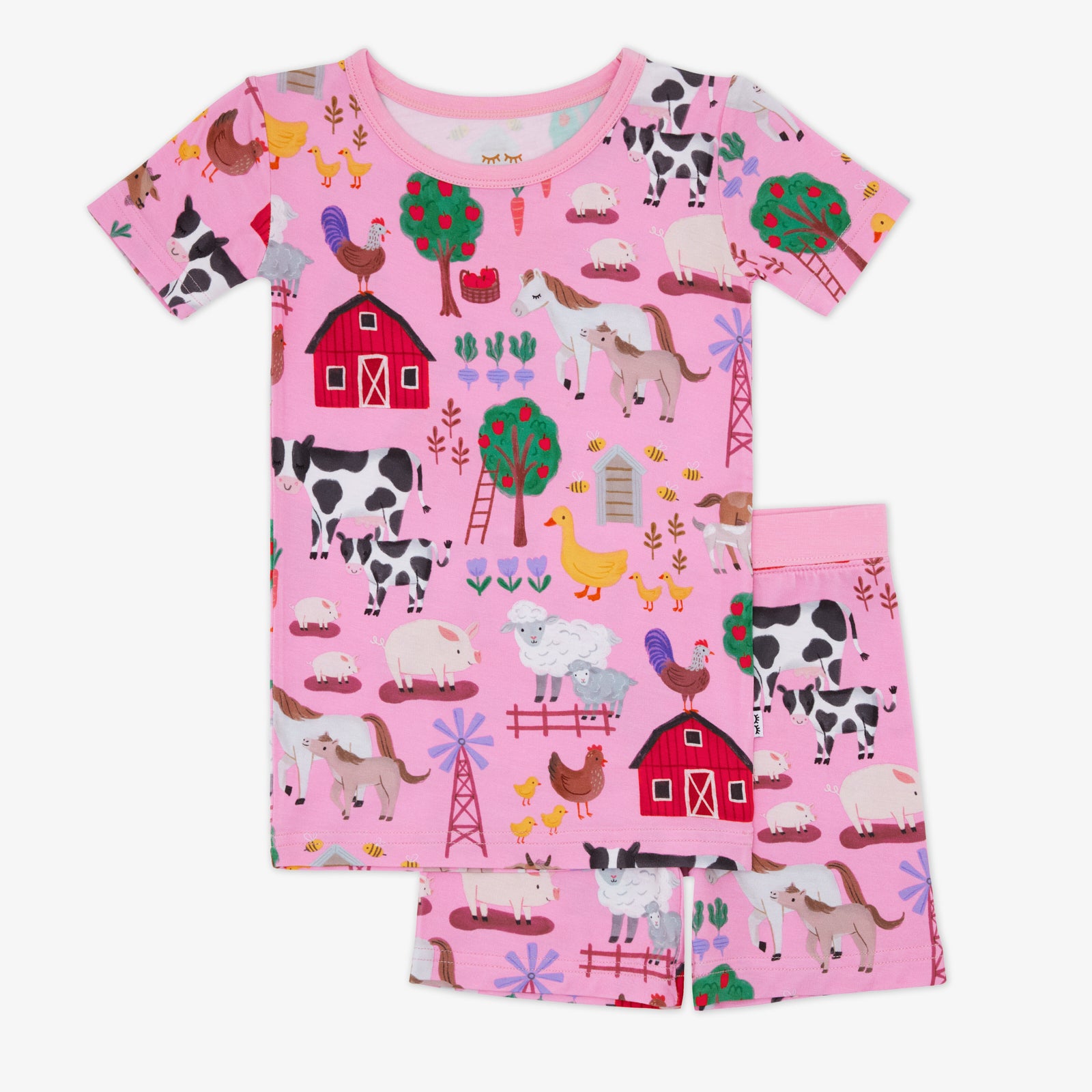 Pink Farm Fam Two-Piece Short Sleeve & Shorts Pajama Set - Image 3
