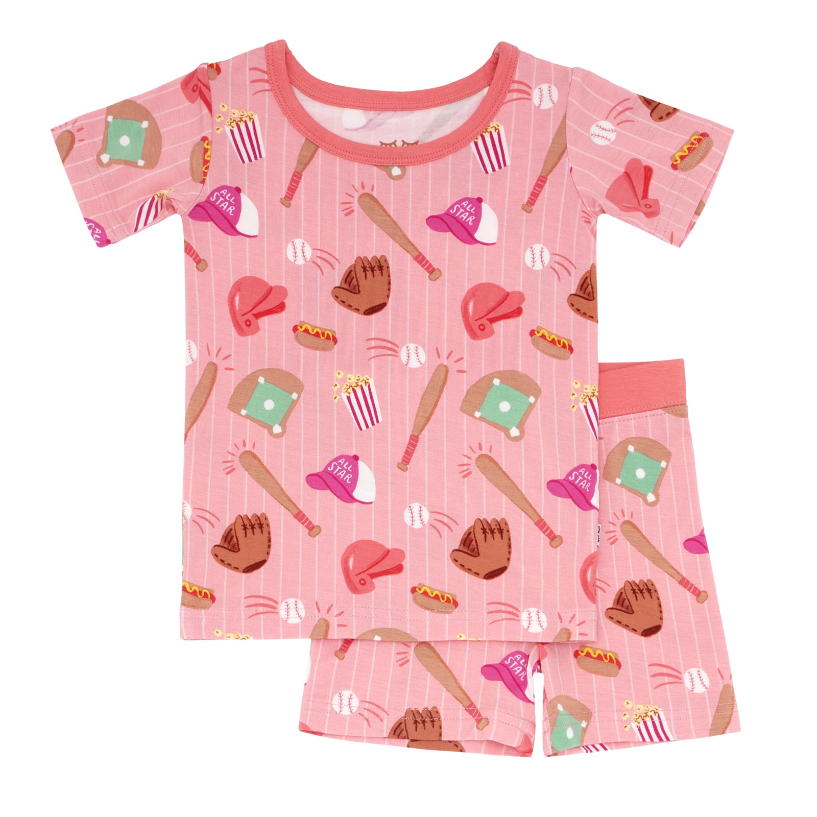 Pink All Stars Two-Piece Short Sleeve & Shorts Pajama Set - Image 4