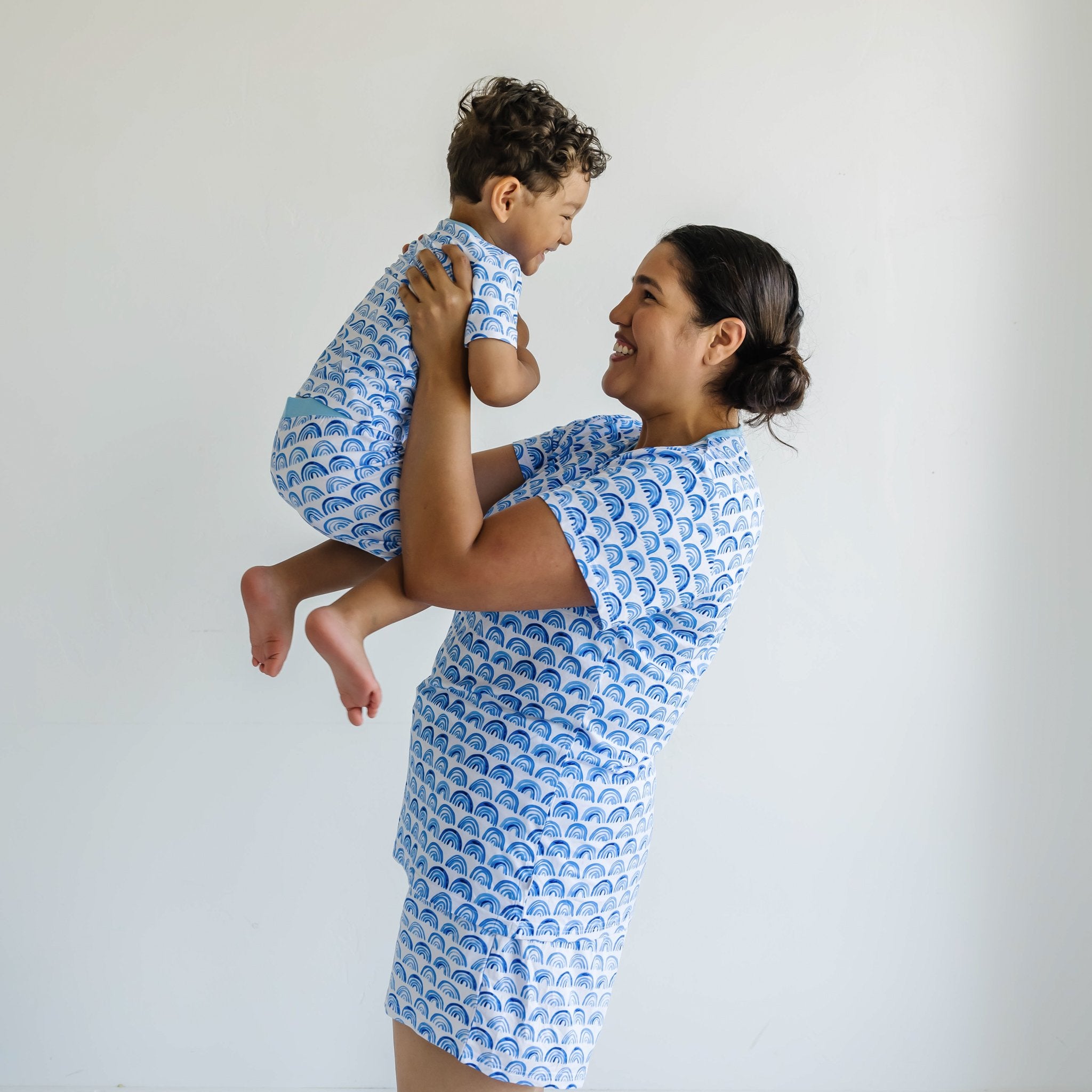 Blue Rainbows Two-Piece Short Sleeve & Shorts Pajama Set - Image 3