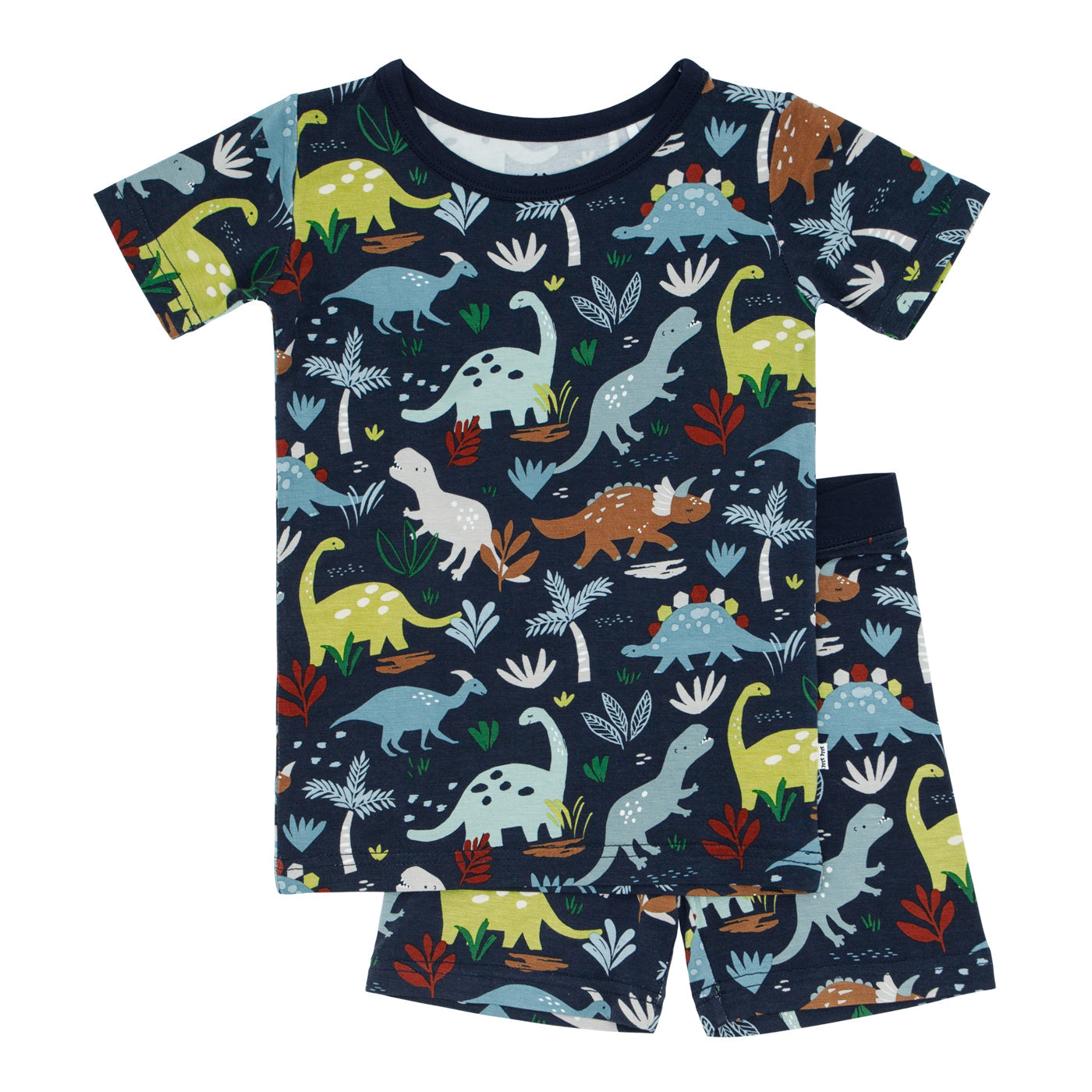 Navy Jurassic Jungle Two-Piece Short Sleeve & Shorts Pajama Set - Image 6