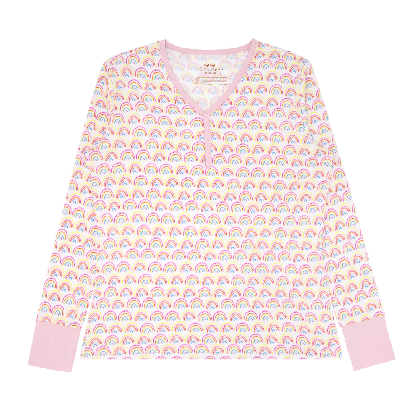 Pastel Rainbows Women's Pajama Top - Image 4