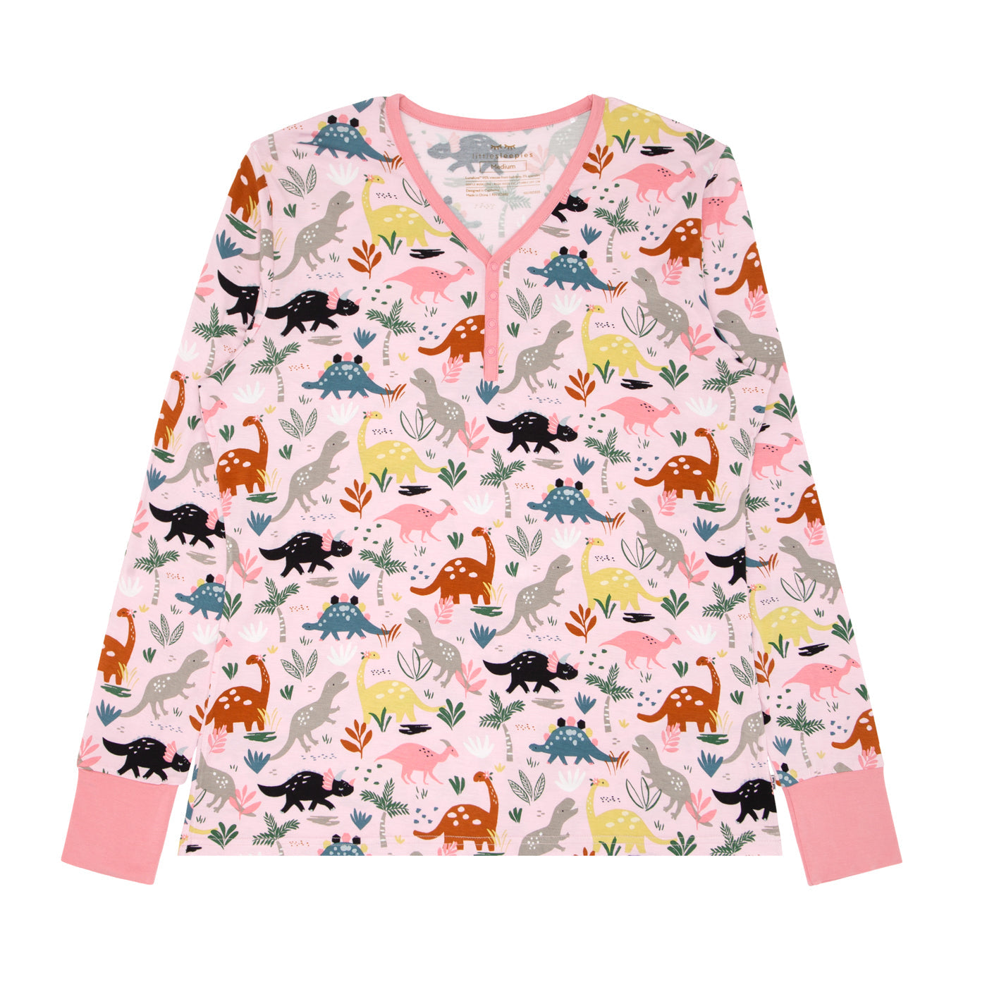 Pink Jurassic Jungle Women's Pajama Top - Image 5
