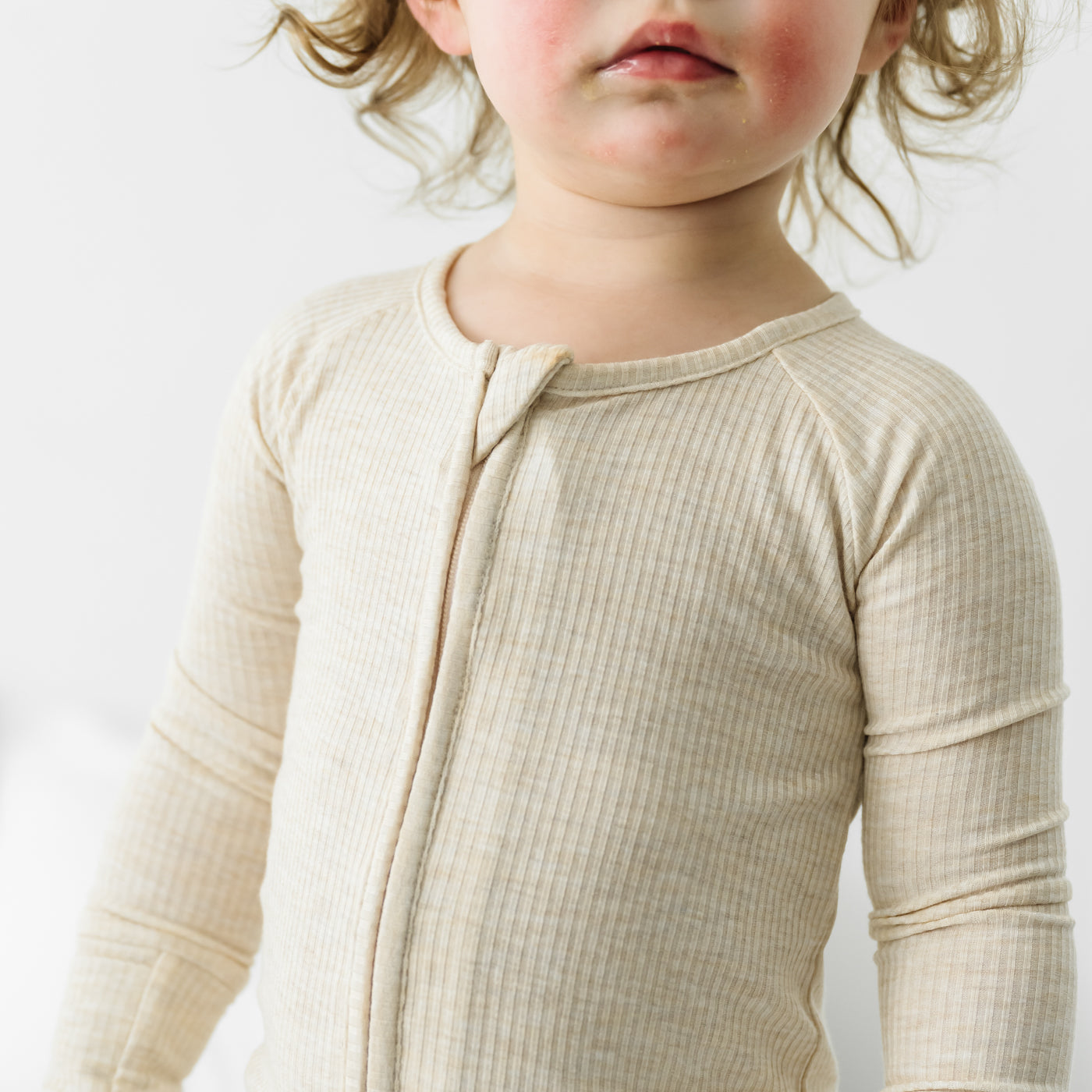 Heather Oatmeal Ribbed Zippy - Image 5