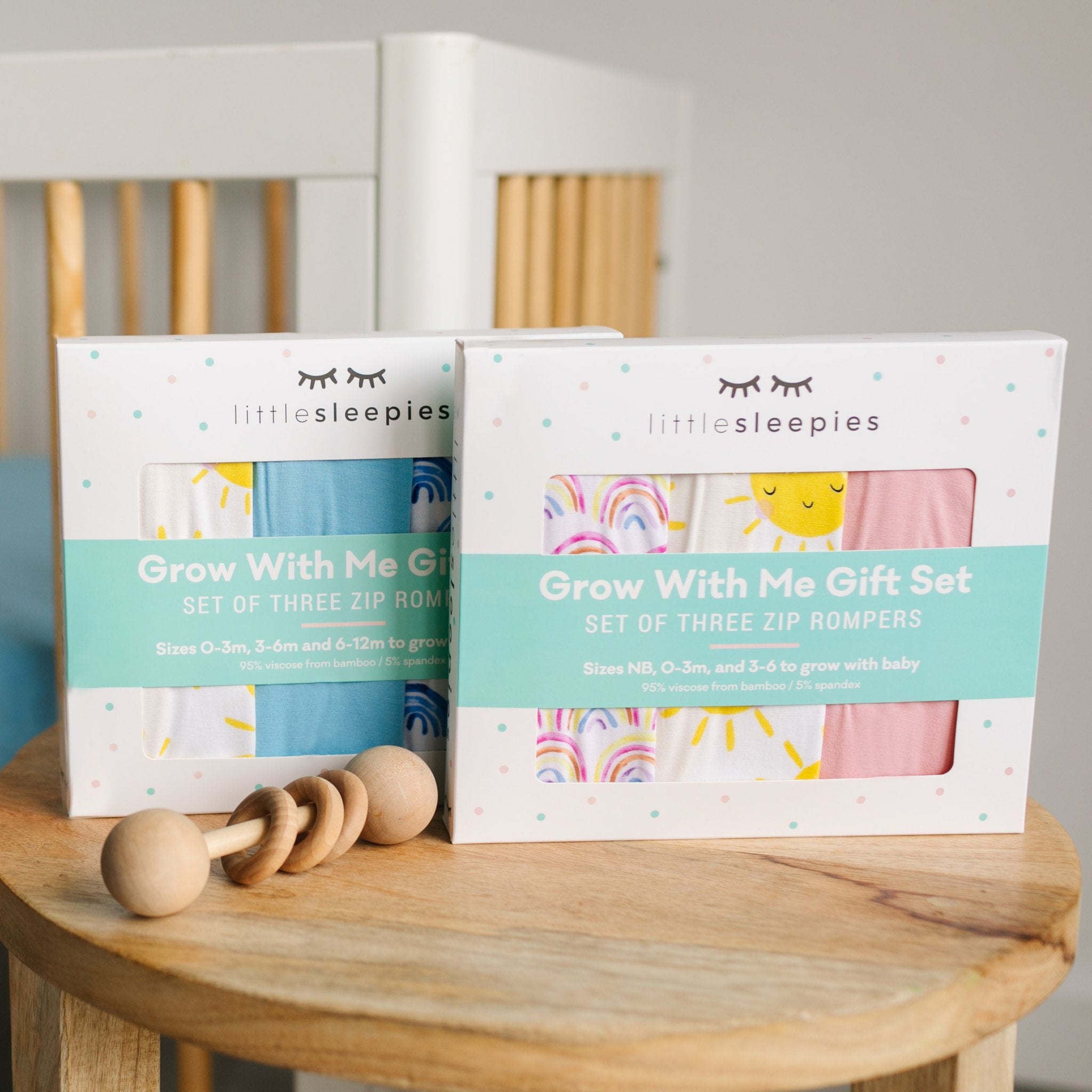 Pastel Rainbows. Bubblegum & Sunshine Zippy Grow With Me Three Pack Gift Box - Image 4